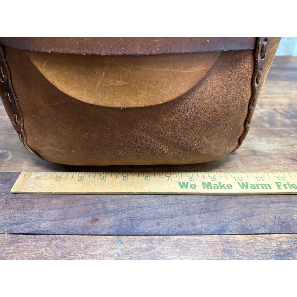 Vintage Brown Leather Handcrafted Saddle Bag Satchel Purse BOHO Southwestern - Picture 4 of 16
